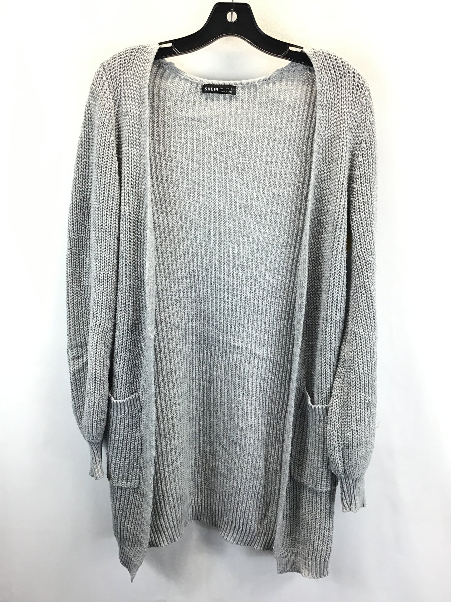 Sweater Cardigan By Shein In Grey, Size: S