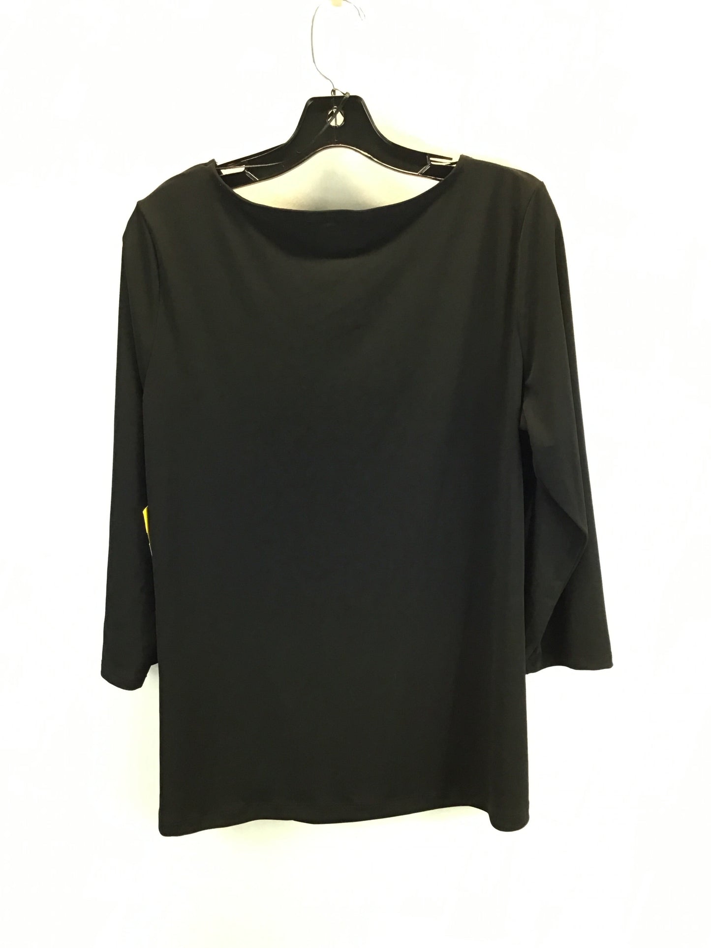 Top 3/4 Sleeve By Liz Claiborne In Black, Size: L