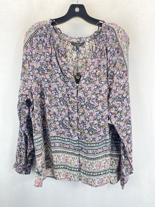 Floral Print Top Long Sleeve Lucky Brand, Size Xl