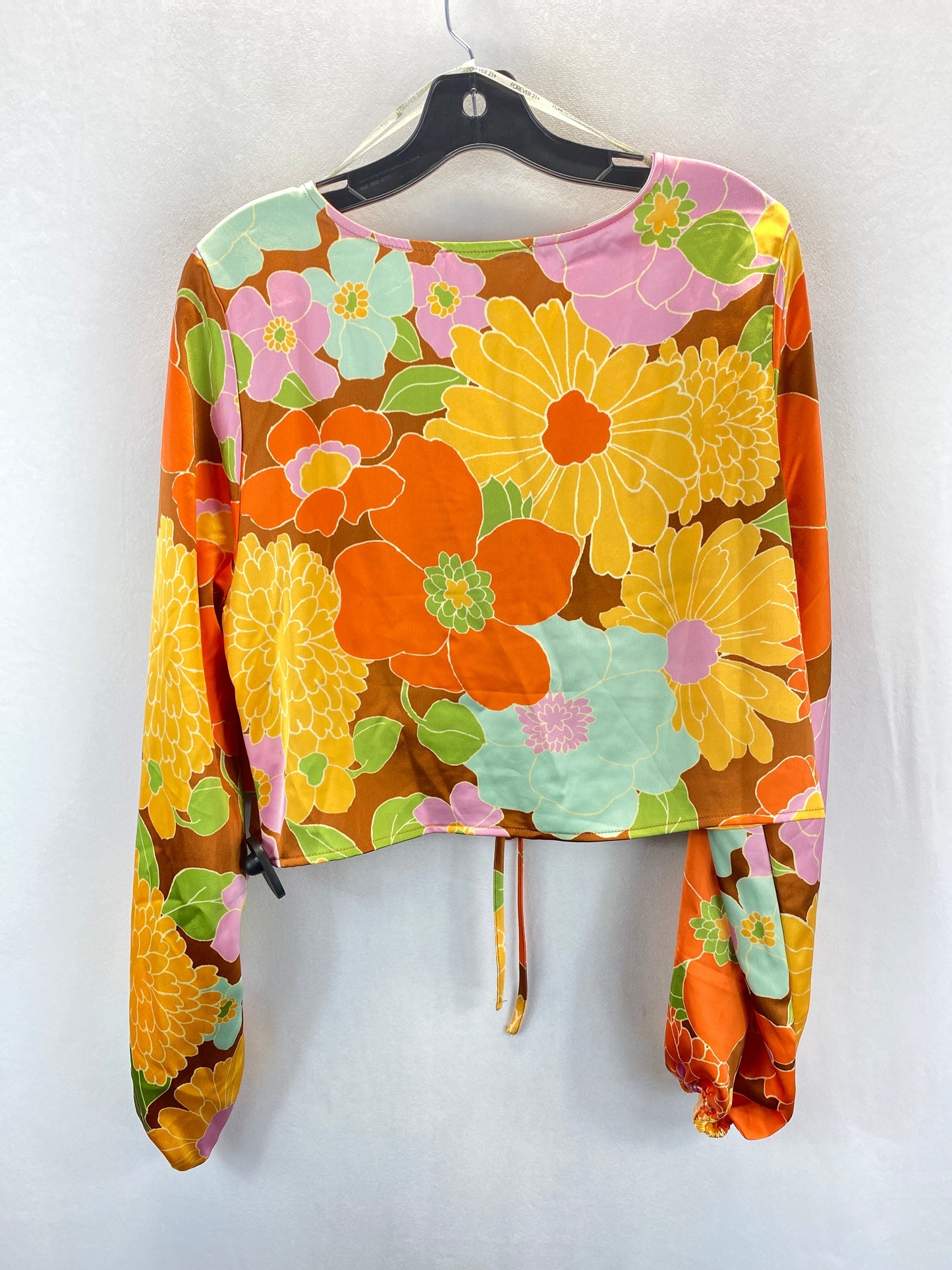 Orange & Pink Blouse Long Sleeve Forever 21, Size 1x