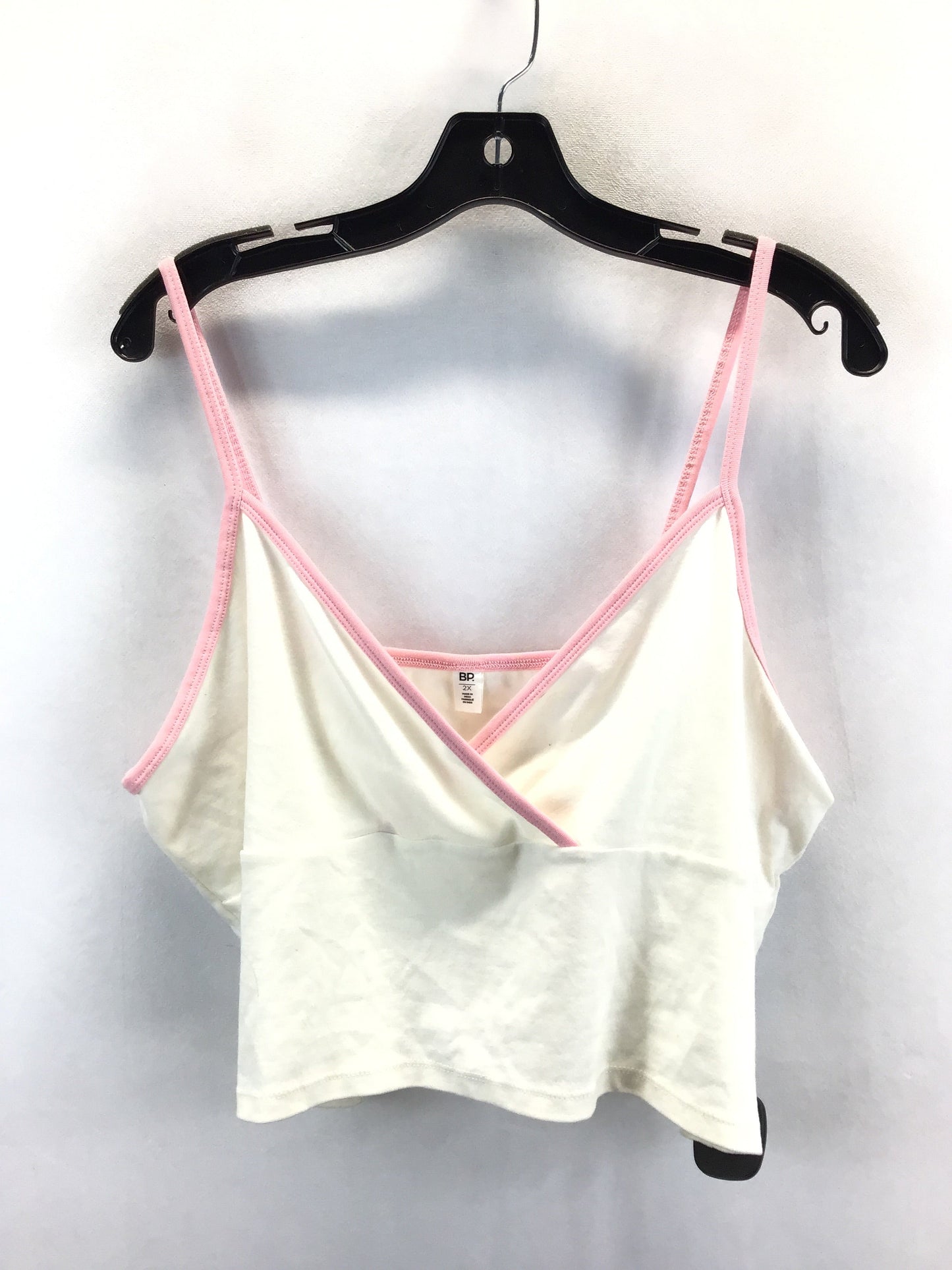 Top Sleeveless Basic By Banana Republic In Pink & White, Size: 2x