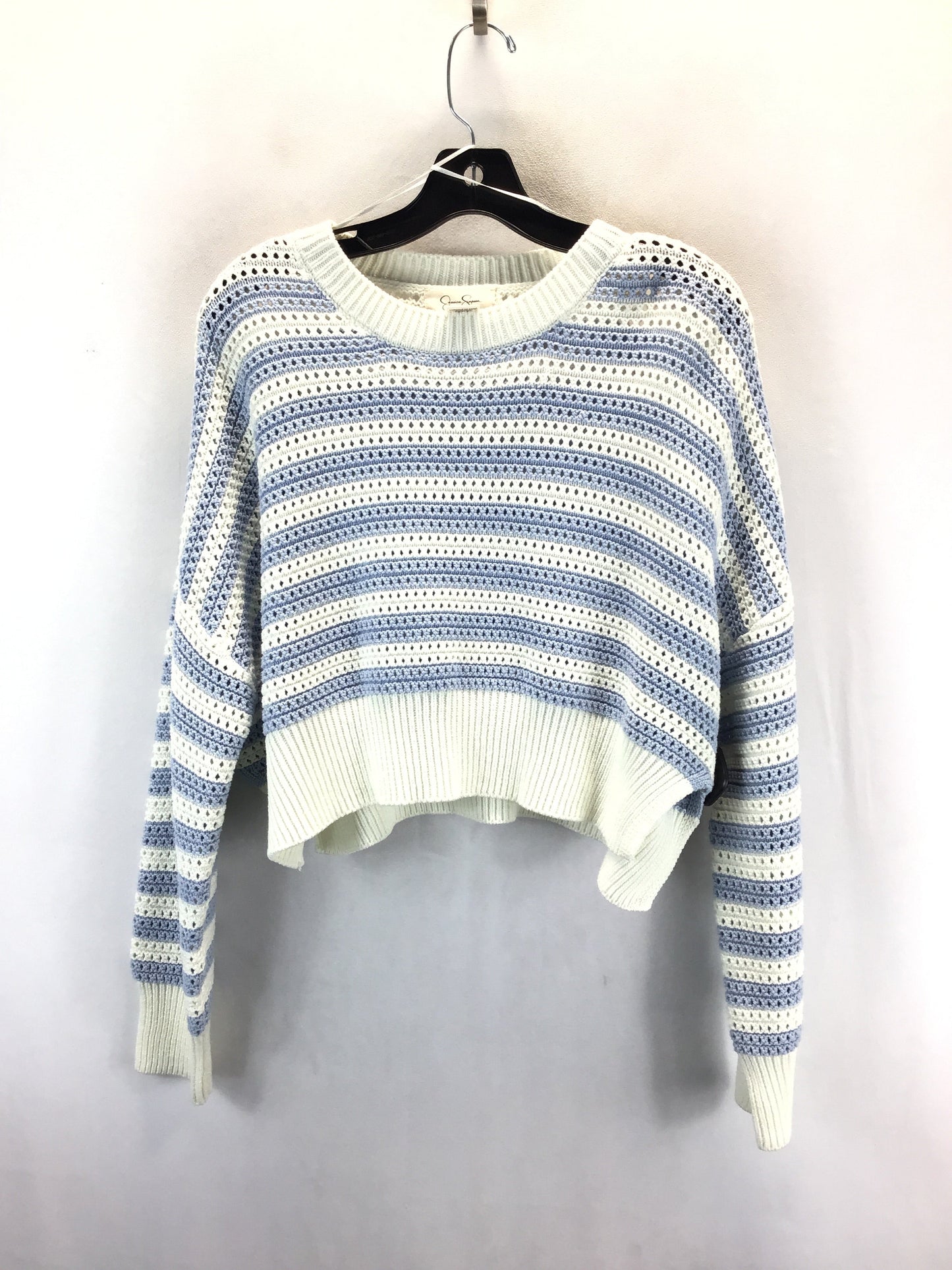 Sweater By Jessica Simpson In Blue & White, Size: Xl