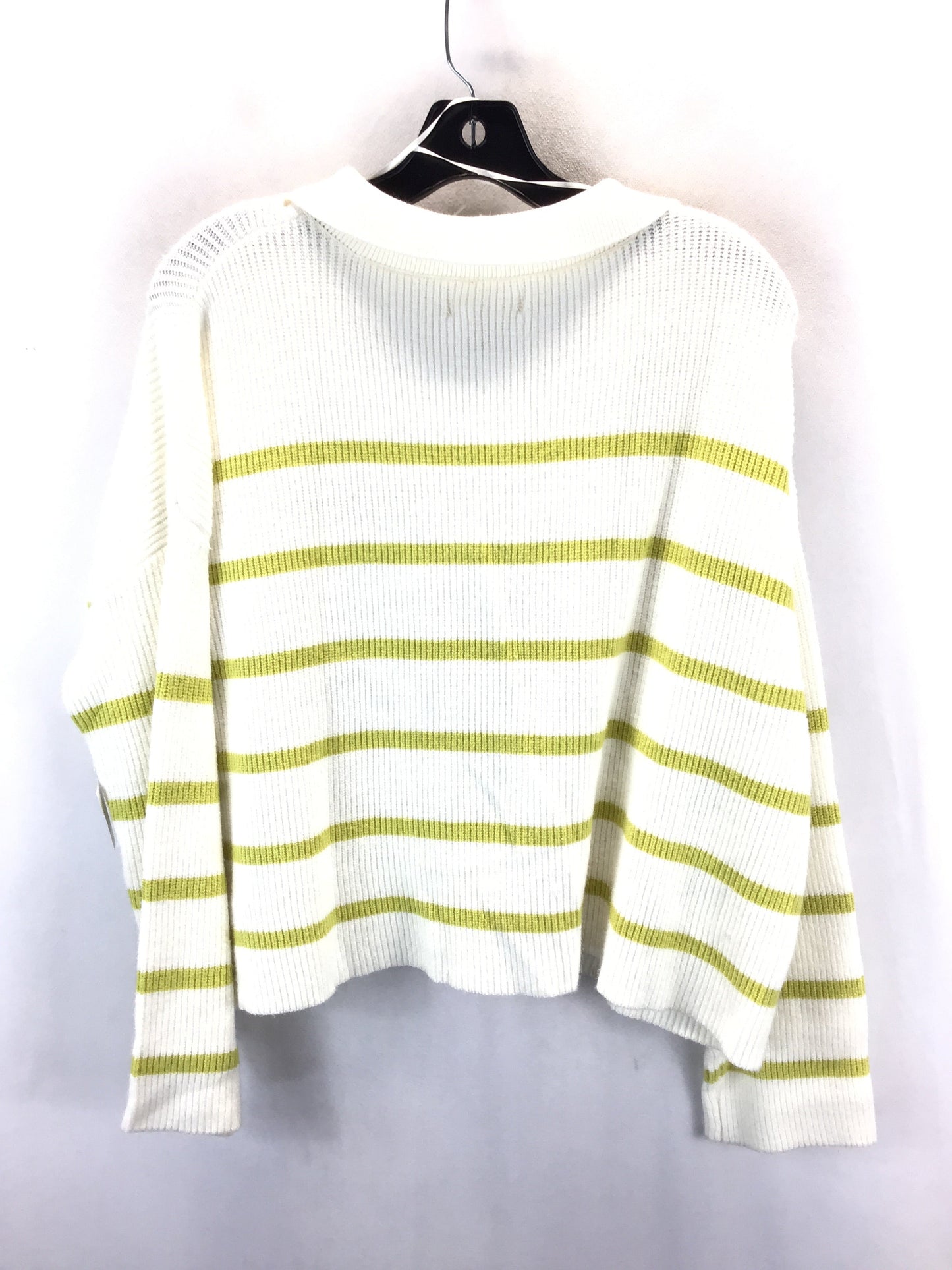 Sweater By Jessica Simpson In Green & White, Size: L