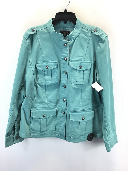 Jacket Denim By Talbots In Teal, Size: Xl