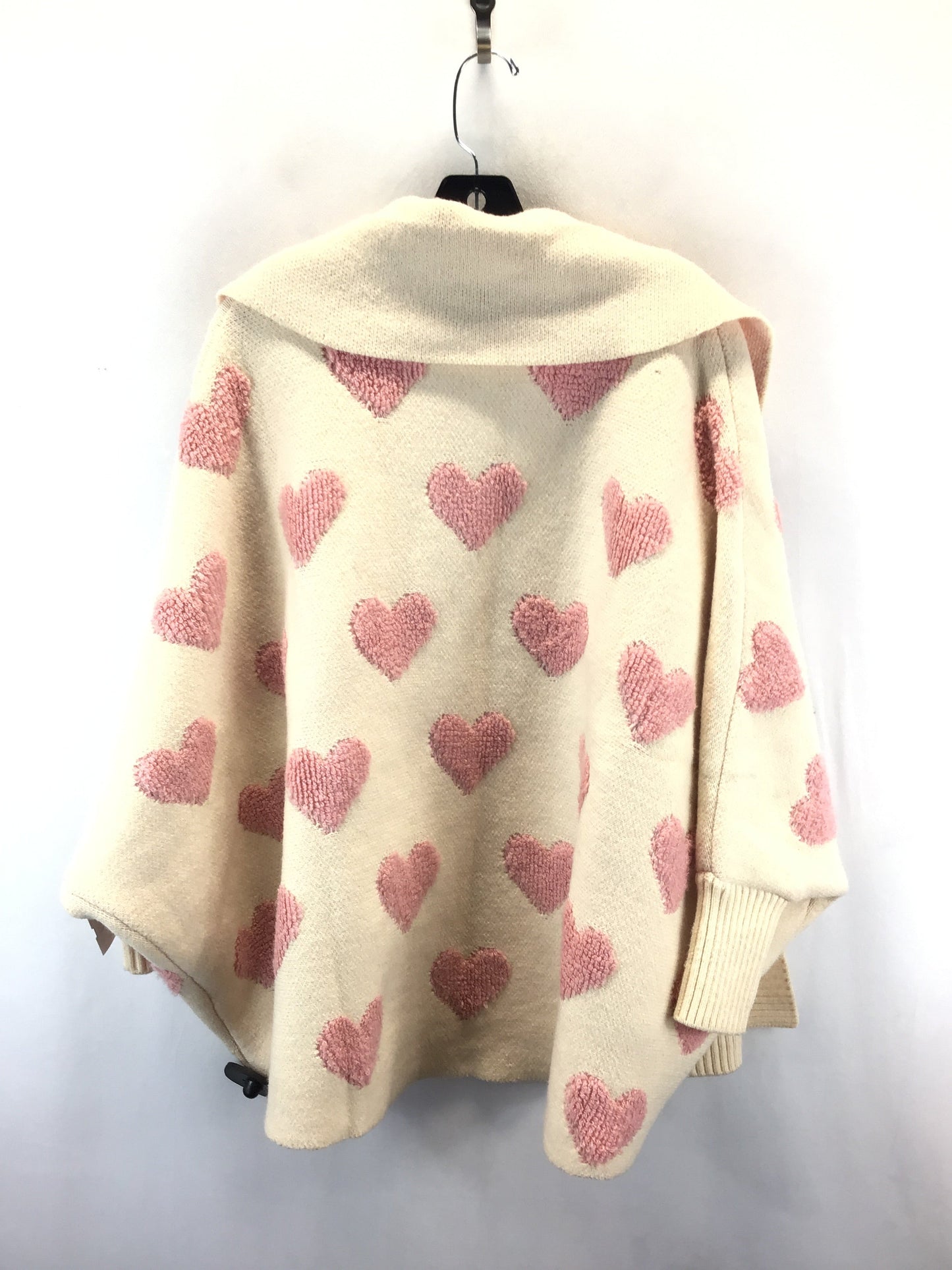 Sweater Cardigan By Cmc In Pink & White, Size: L