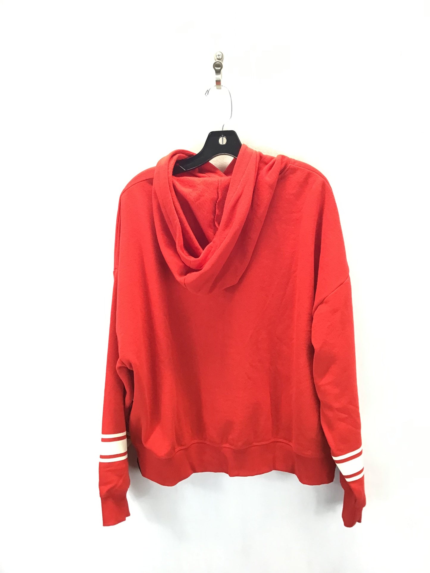 Sweatshirt Hoodie By Pink In Red & White, Size: Xl