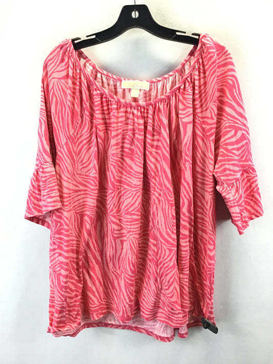 Top 3/4 Sleeve By Michael Kors In Pink, Size: 3x