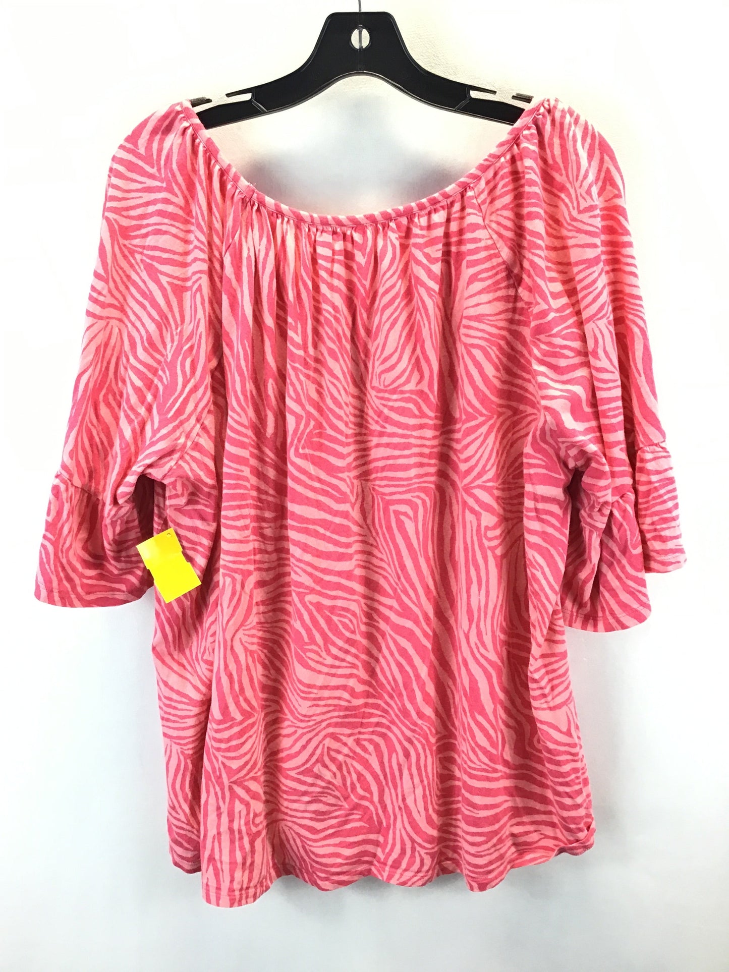 Top 3/4 Sleeve By Michael Kors In Pink, Size: 3x