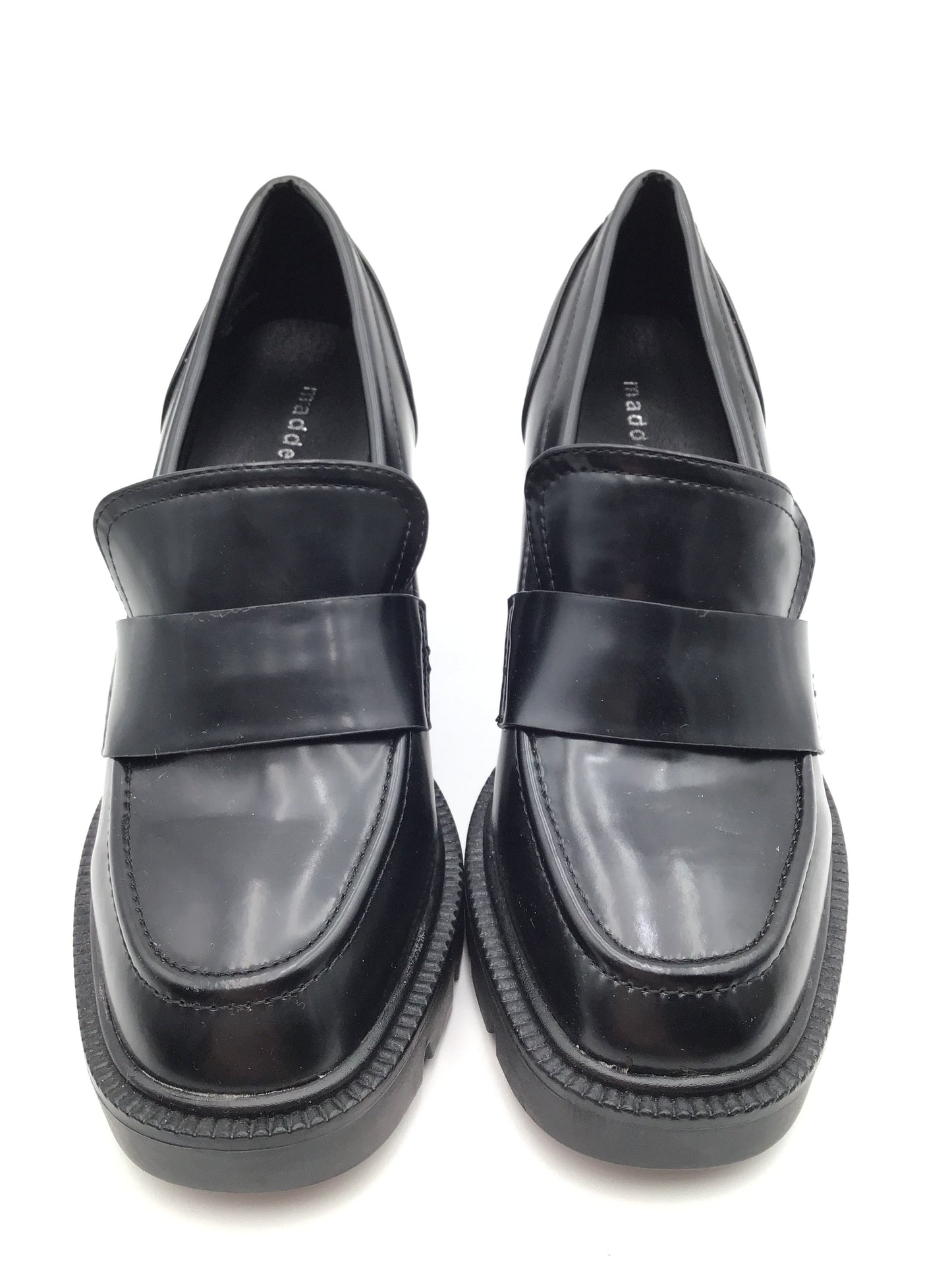 Black Shoes Heels Block Madden Girl, Size 8.5