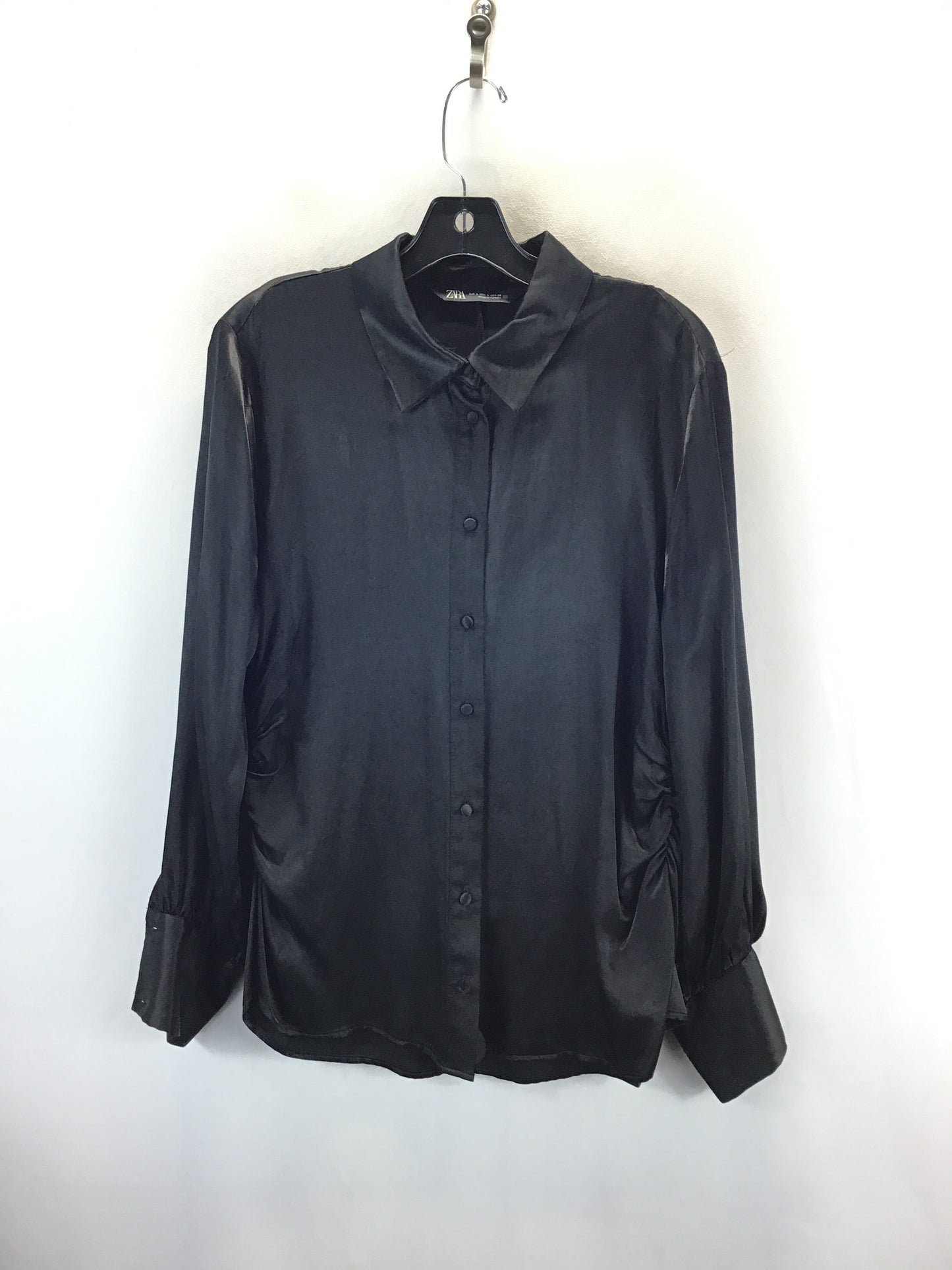 Top Long Sleeve By Zara In Black, Size: L