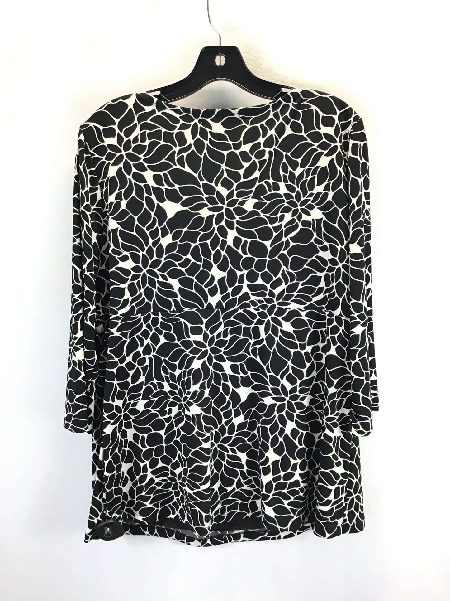 Top 3/4 Sleeve By Merona In Black & White, Size: 1x