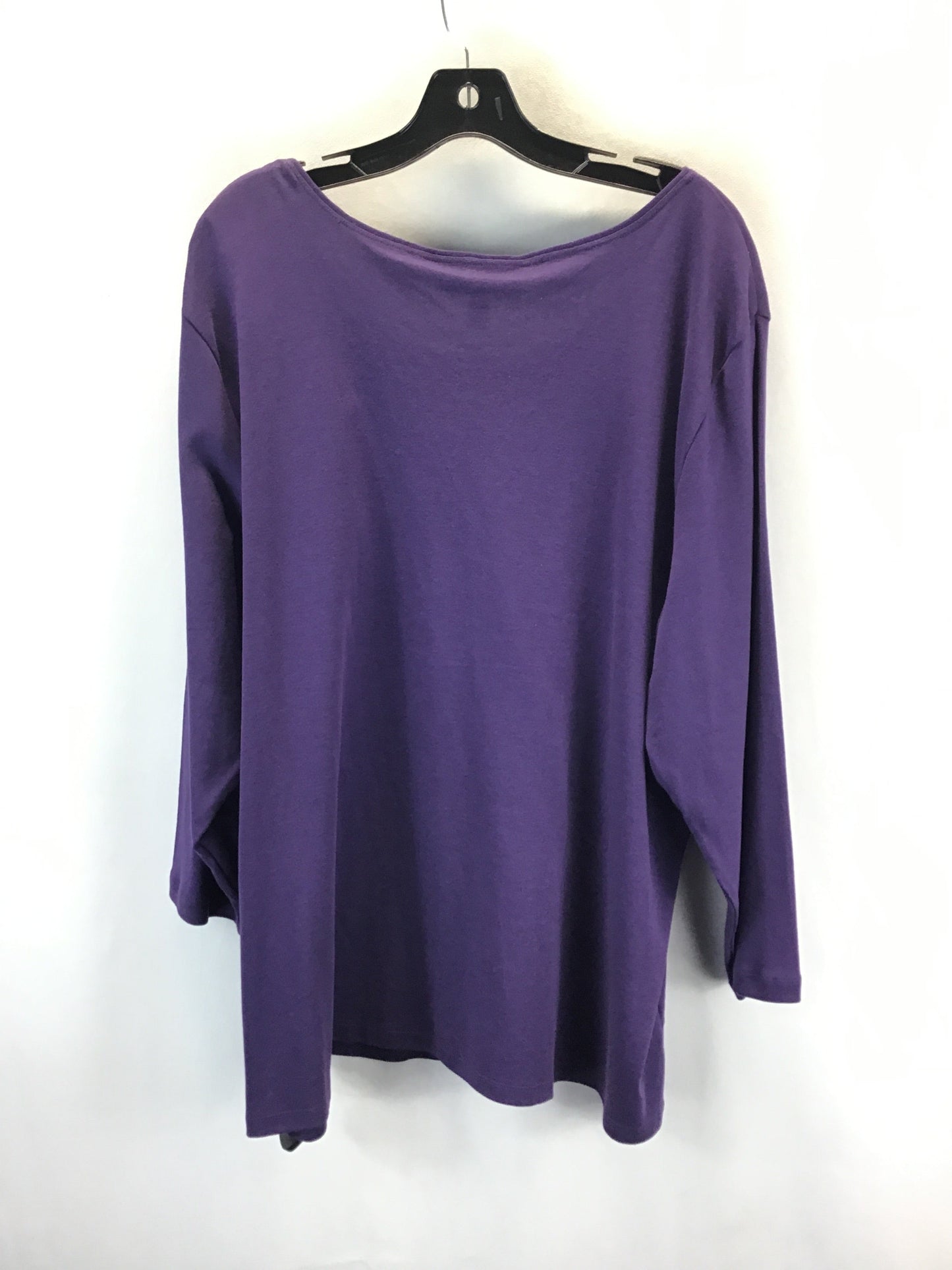 Top 3/4 Sleeve By Karen Scott In Purple, Size: 3x