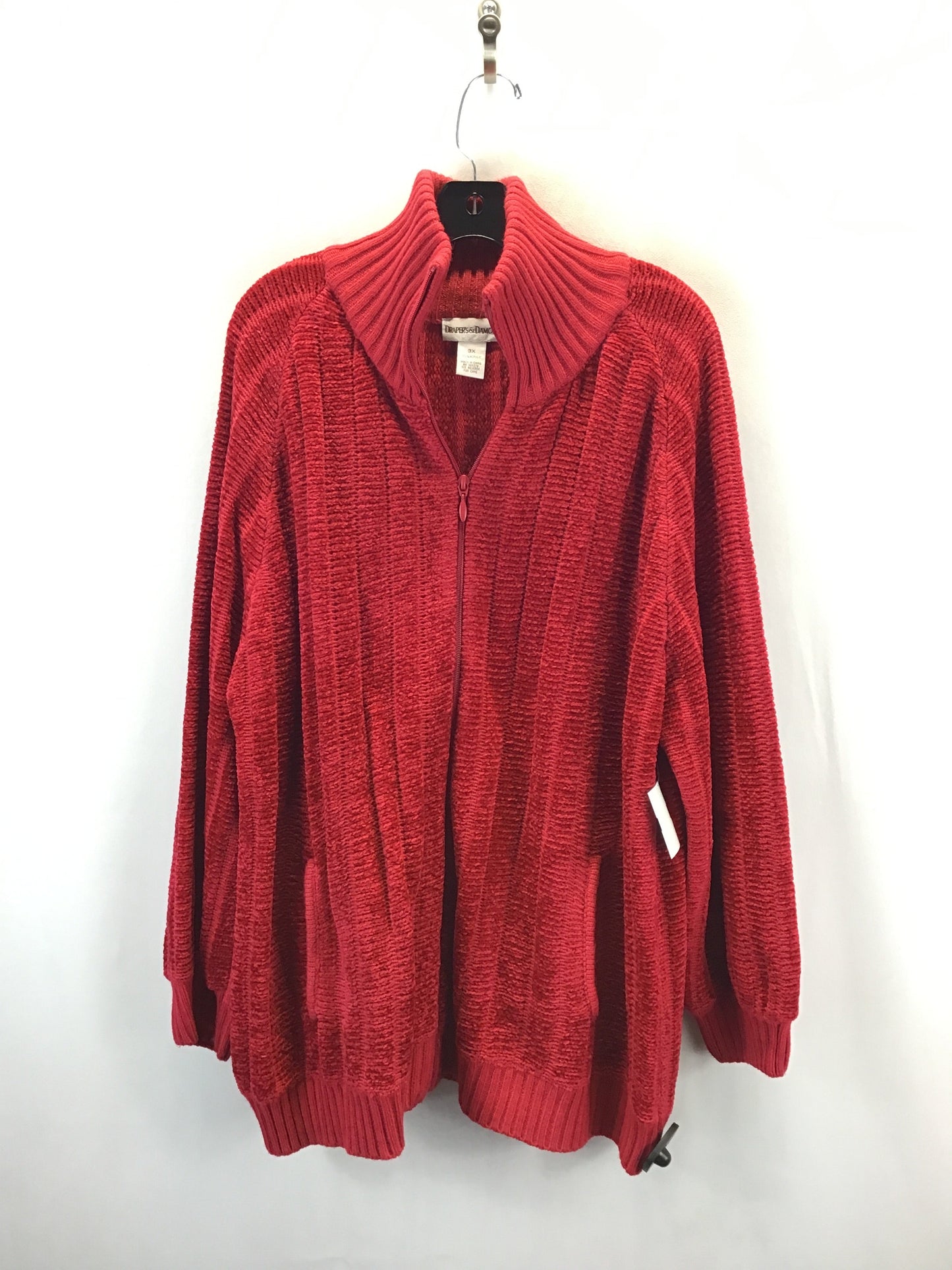 Cardigan By Clothes Mentor In Red, Size: 3x