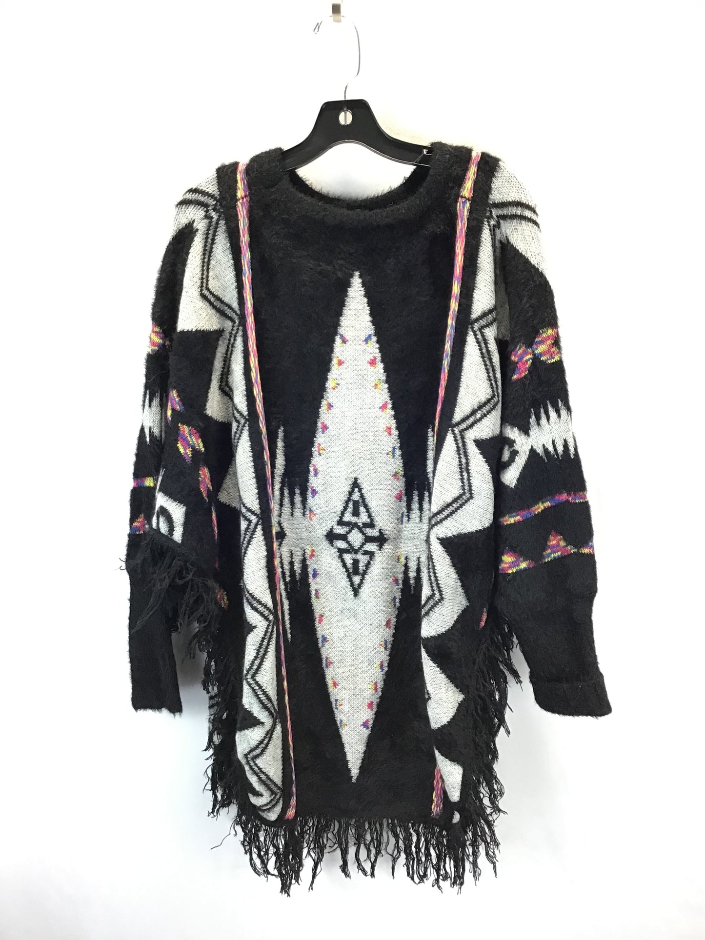 Poncho By Alberto Makali In Black & Grey, Size: L