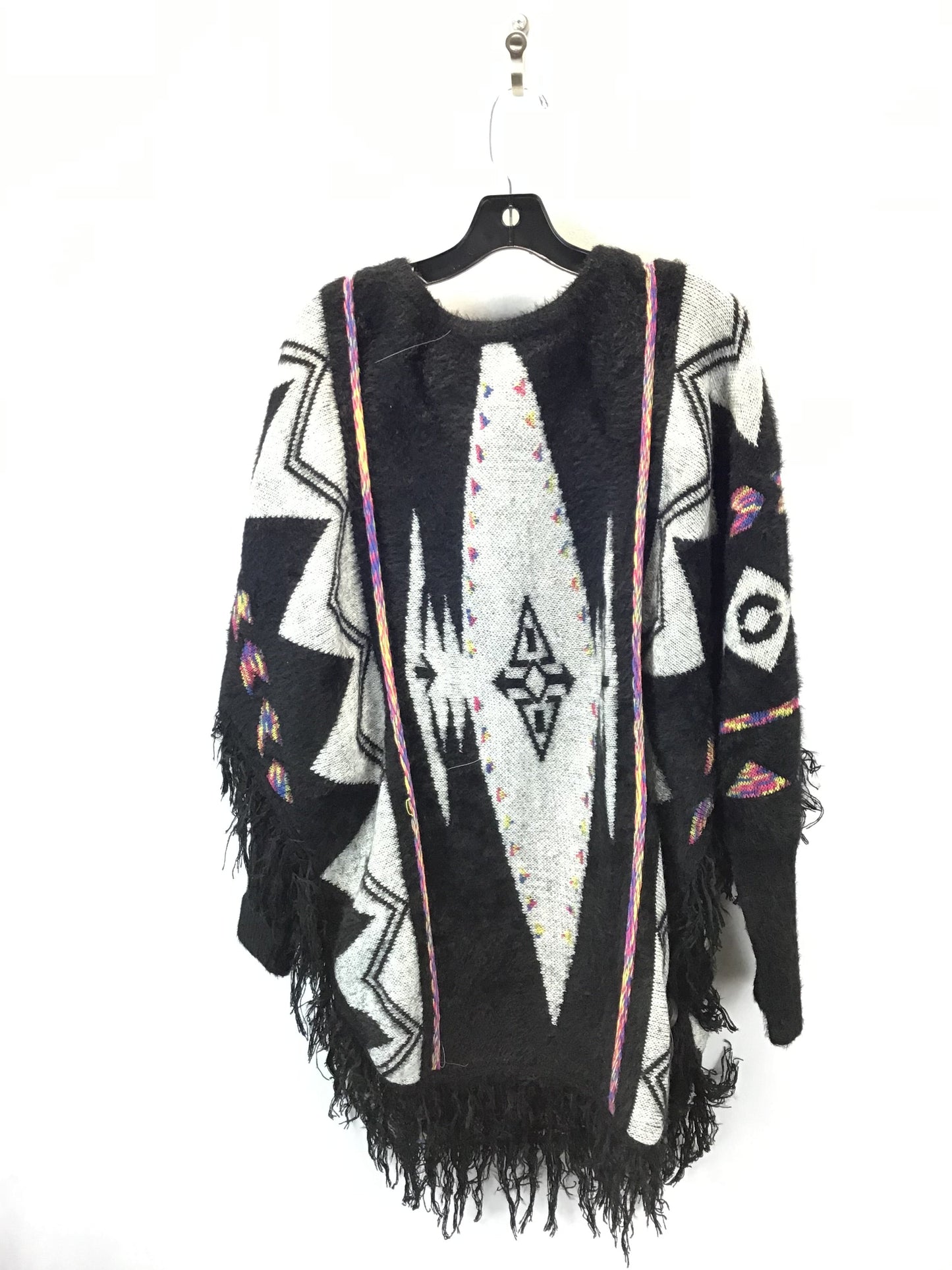 Poncho By Alberto Makali In Black & Grey, Size: L