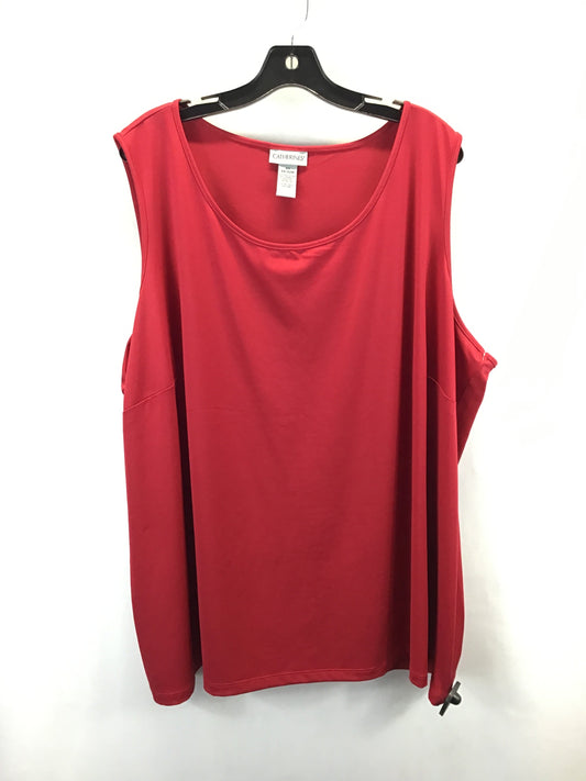 Top Sleeveless By Catherines In Red, Size: 4x