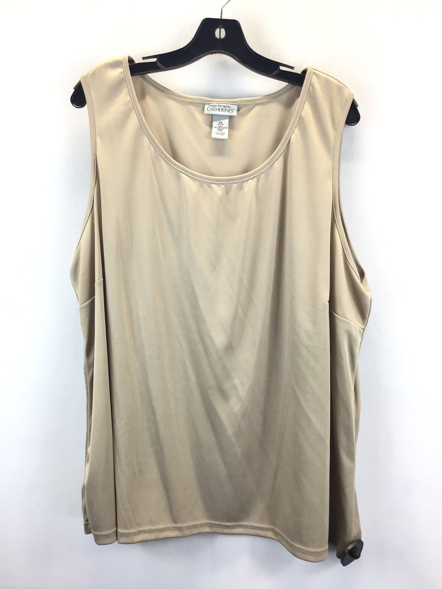 Top Sleeveless By Catherines In Tan, Size: 3x