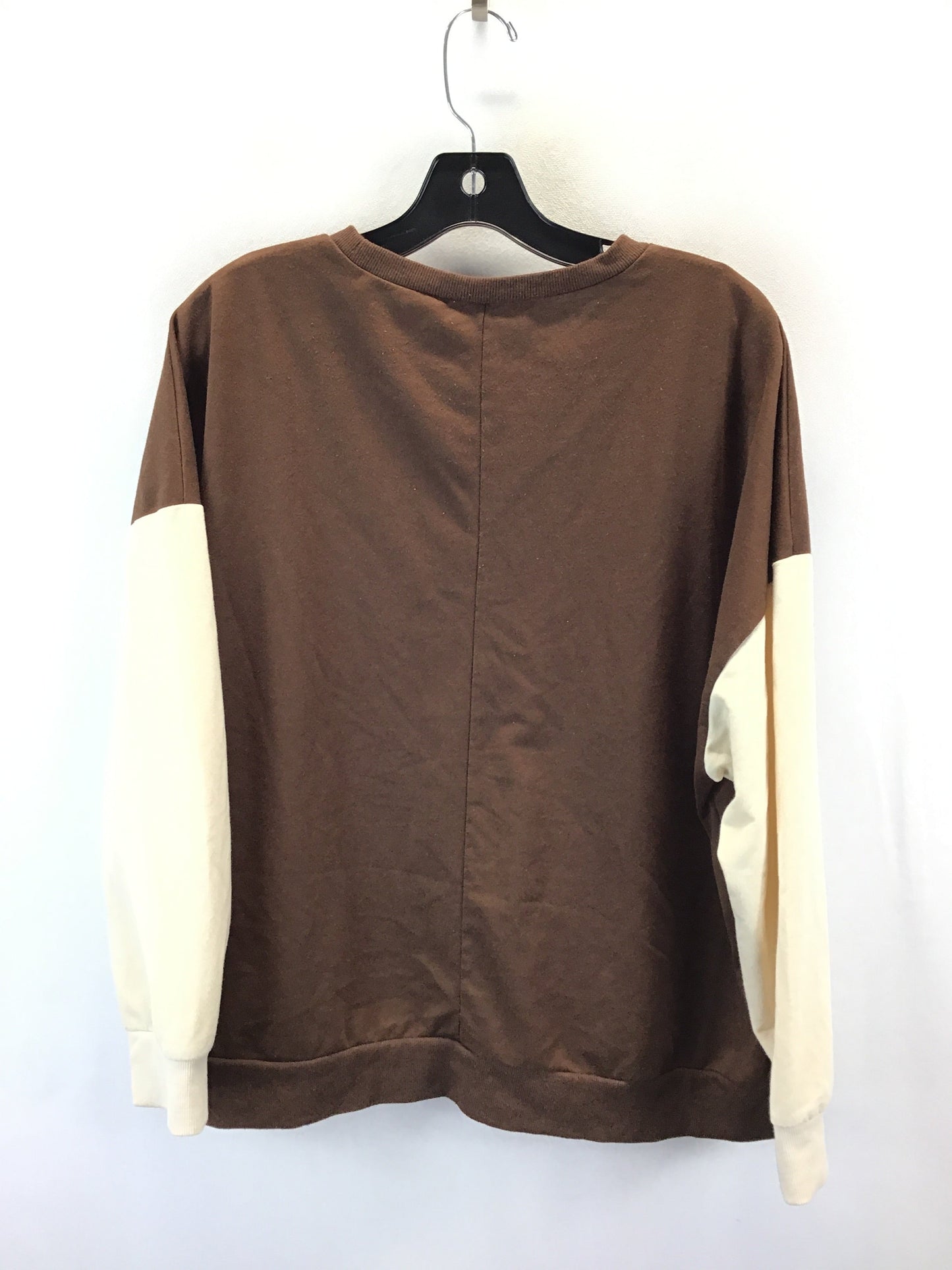 Top Long Sleeve By Shein In Brown & Cream, Size: 1x