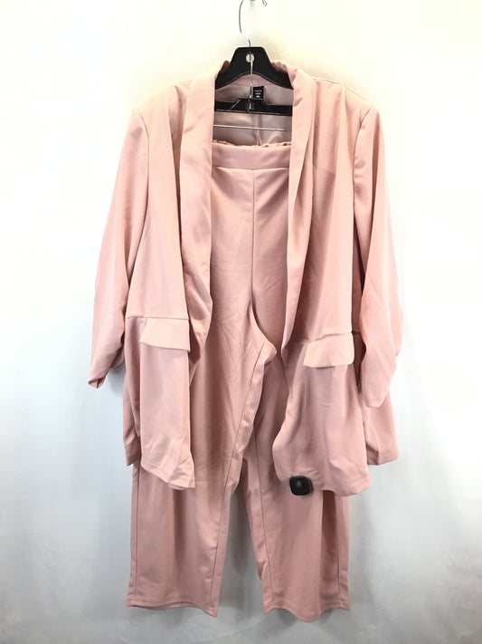 Pants Suit 2pc By Shein In Pink, Size: 4x