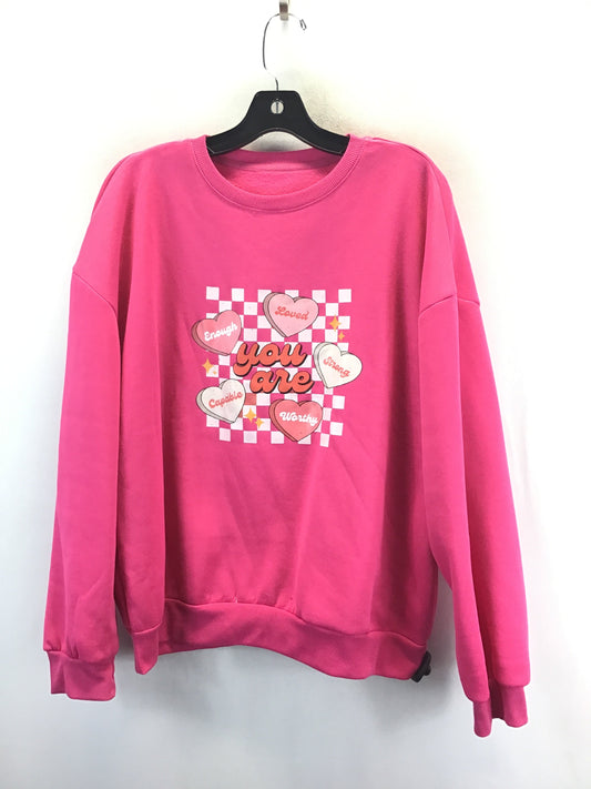 Sweatshirt Collar By Shein In Pink, Size: Xl