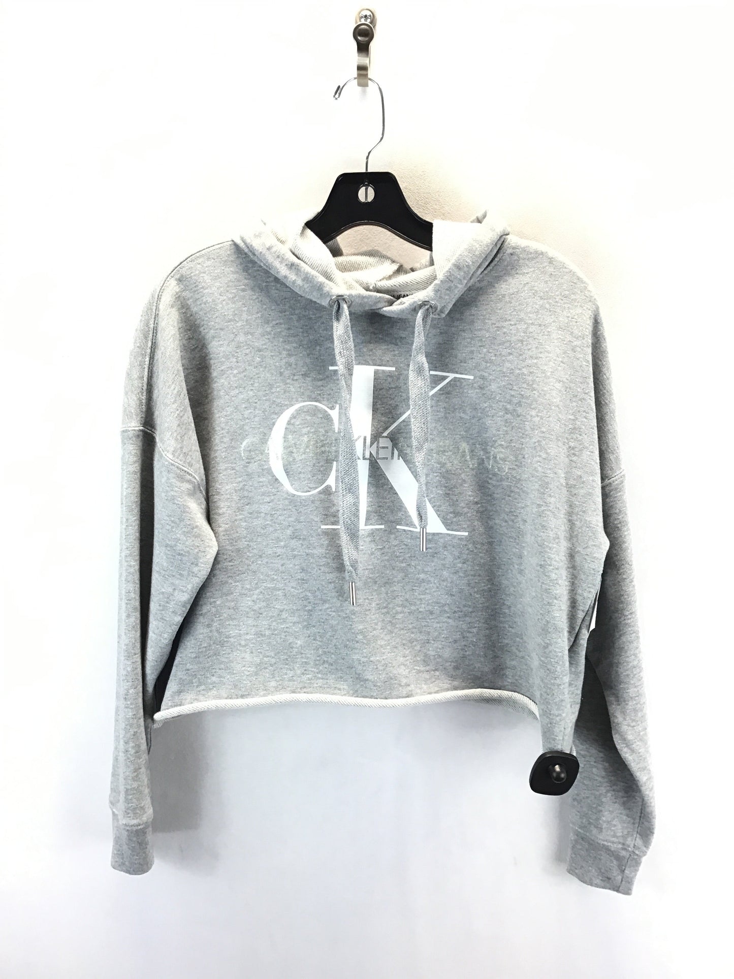 Sweatshirt Hoodie By Calvin Klein In Grey, Size: Xs