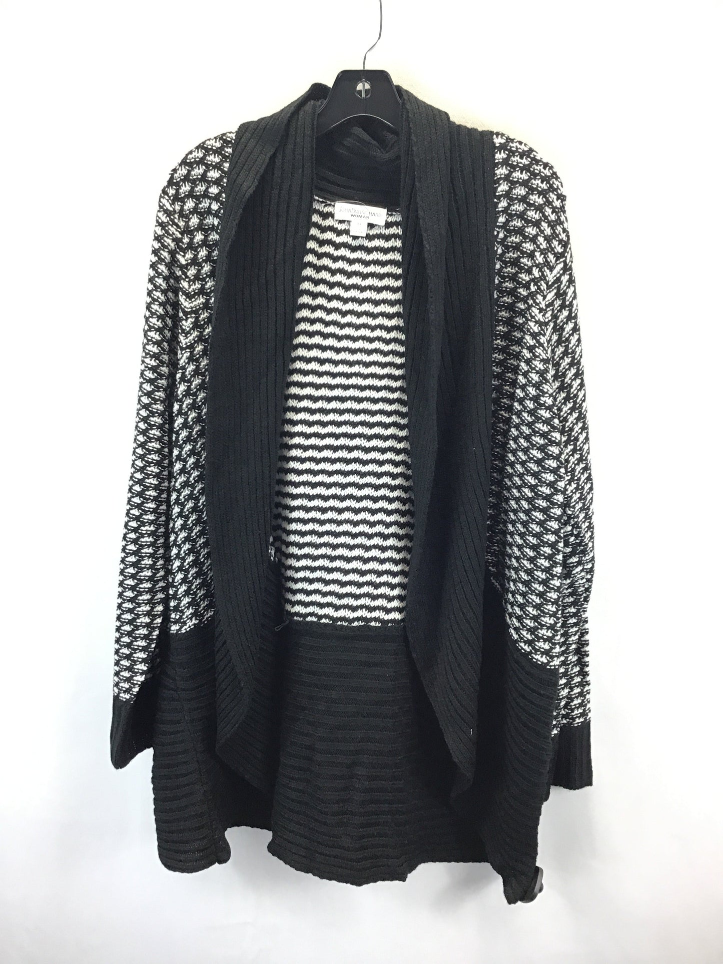 Sweater Cardigan By John Paul Richard In Black & White, Size: 3x