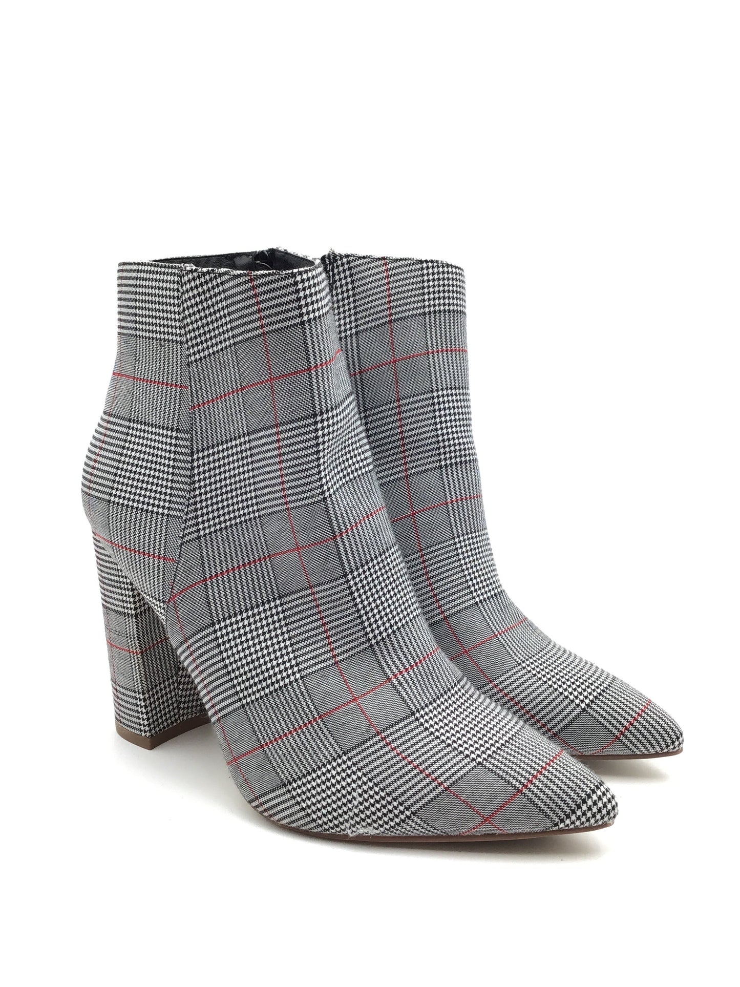 Shoes Heels Block By Just Fab In Plaid Pattern, Size: 12