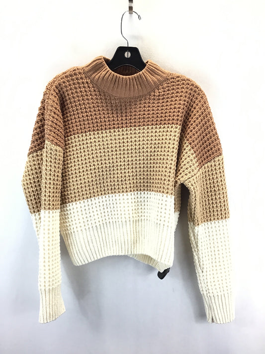 Sweater By Pink Rose In Brown & Cream, Size: M