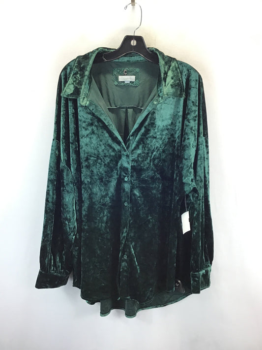 Top Long Sleeve By Cupio In Green, Size: 3x