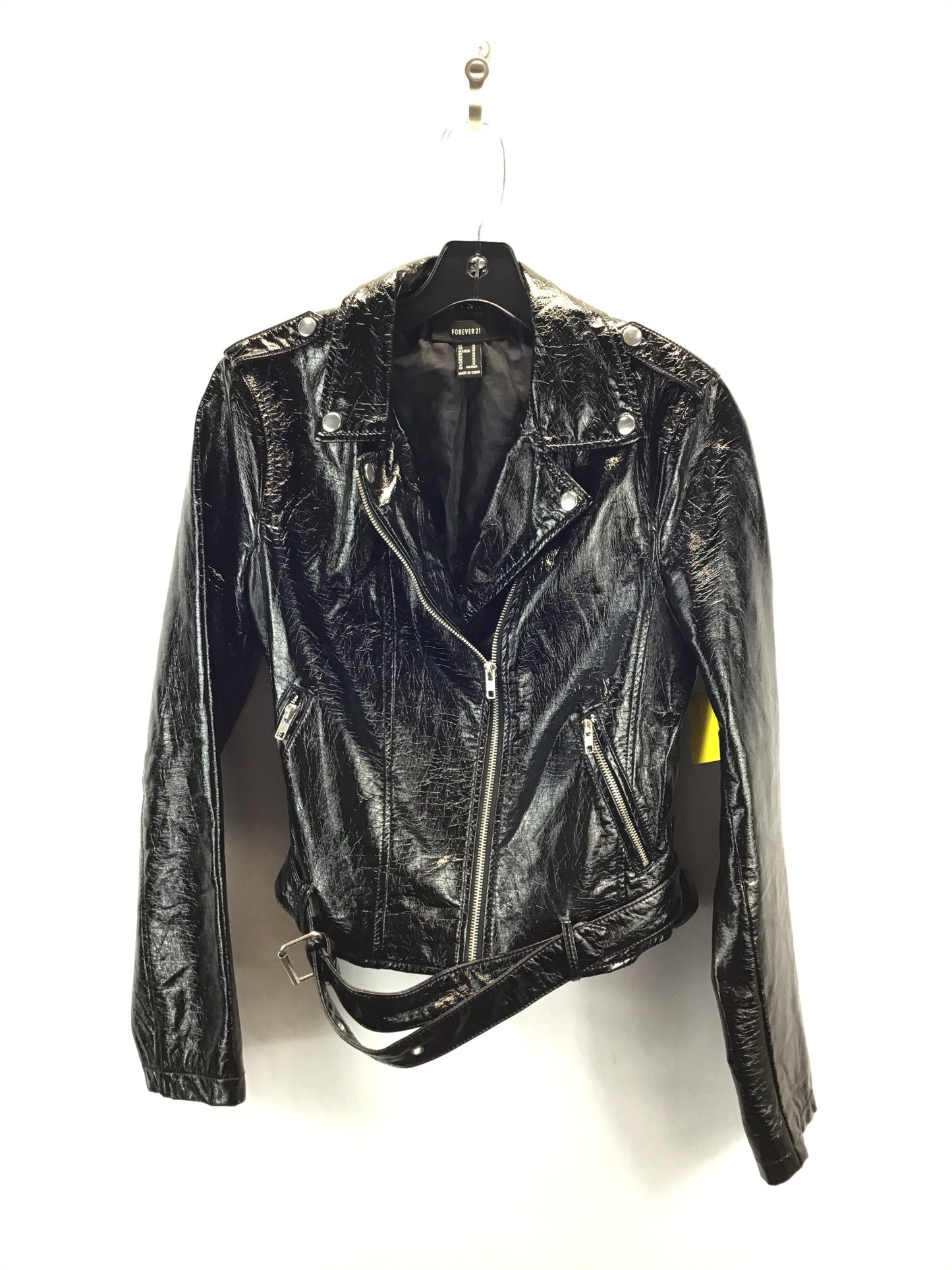 Jacket Moto By Forever 21 In Black, Size: M