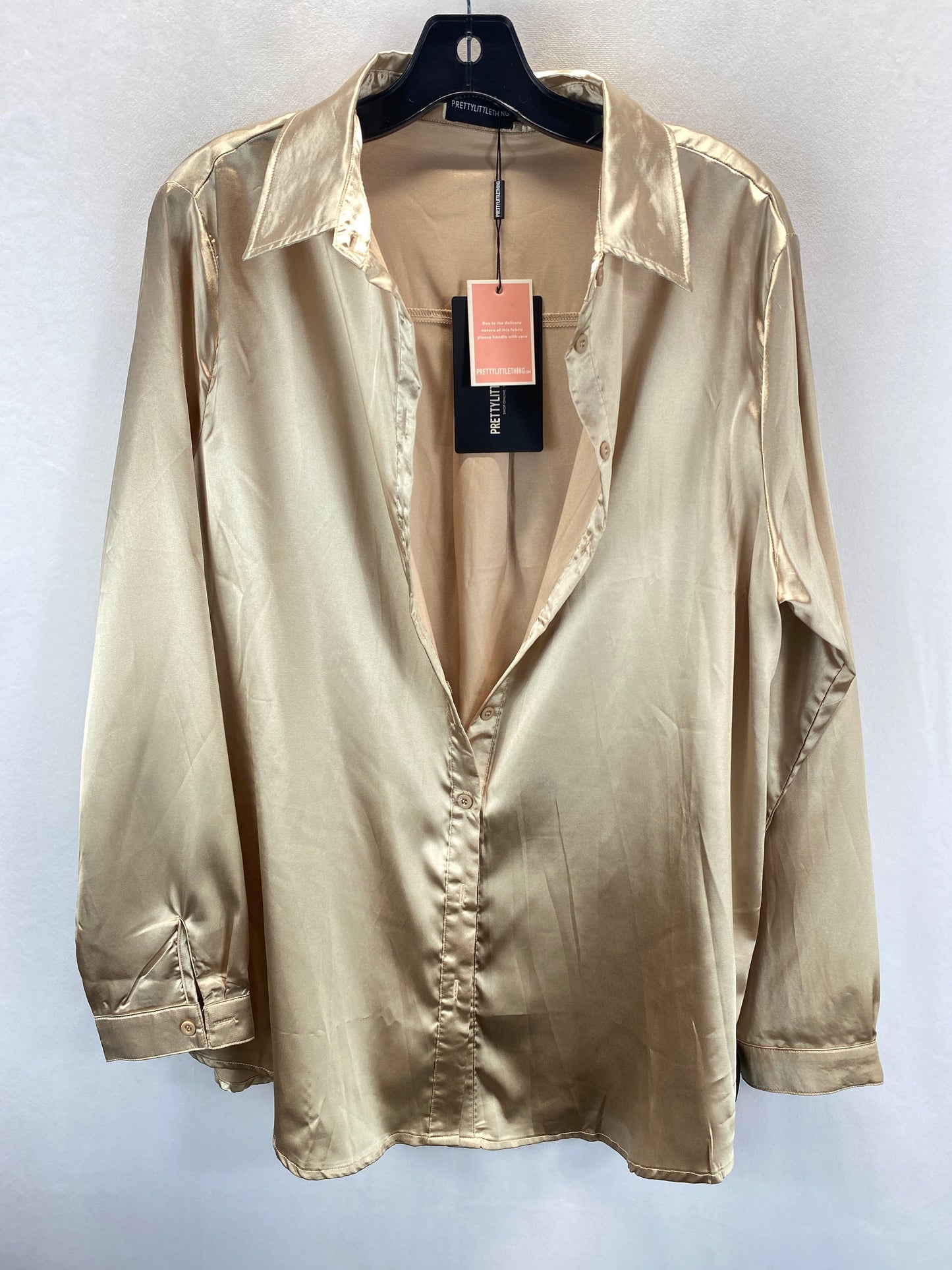 Gold Top Long Sleeve Pretty Little Thing, Size L