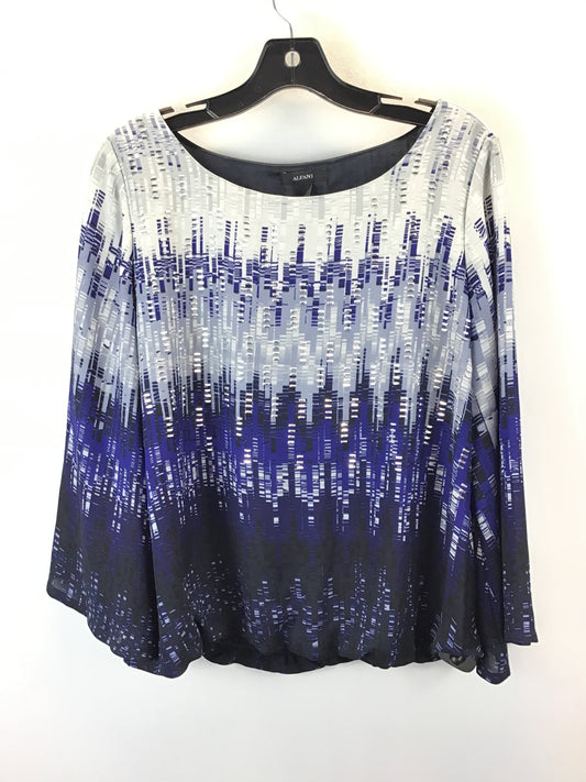 Top Long Sleeve By Alfani In Black & Blue, Size: M