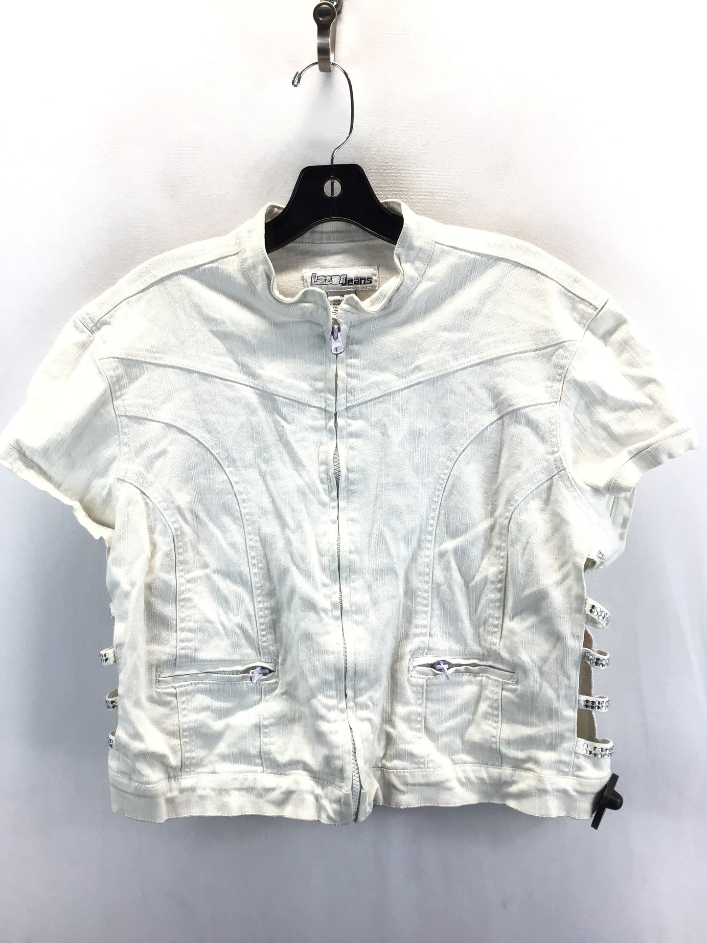 Cream Denim Jacket Denim Clothes Mentor, Size 1x
