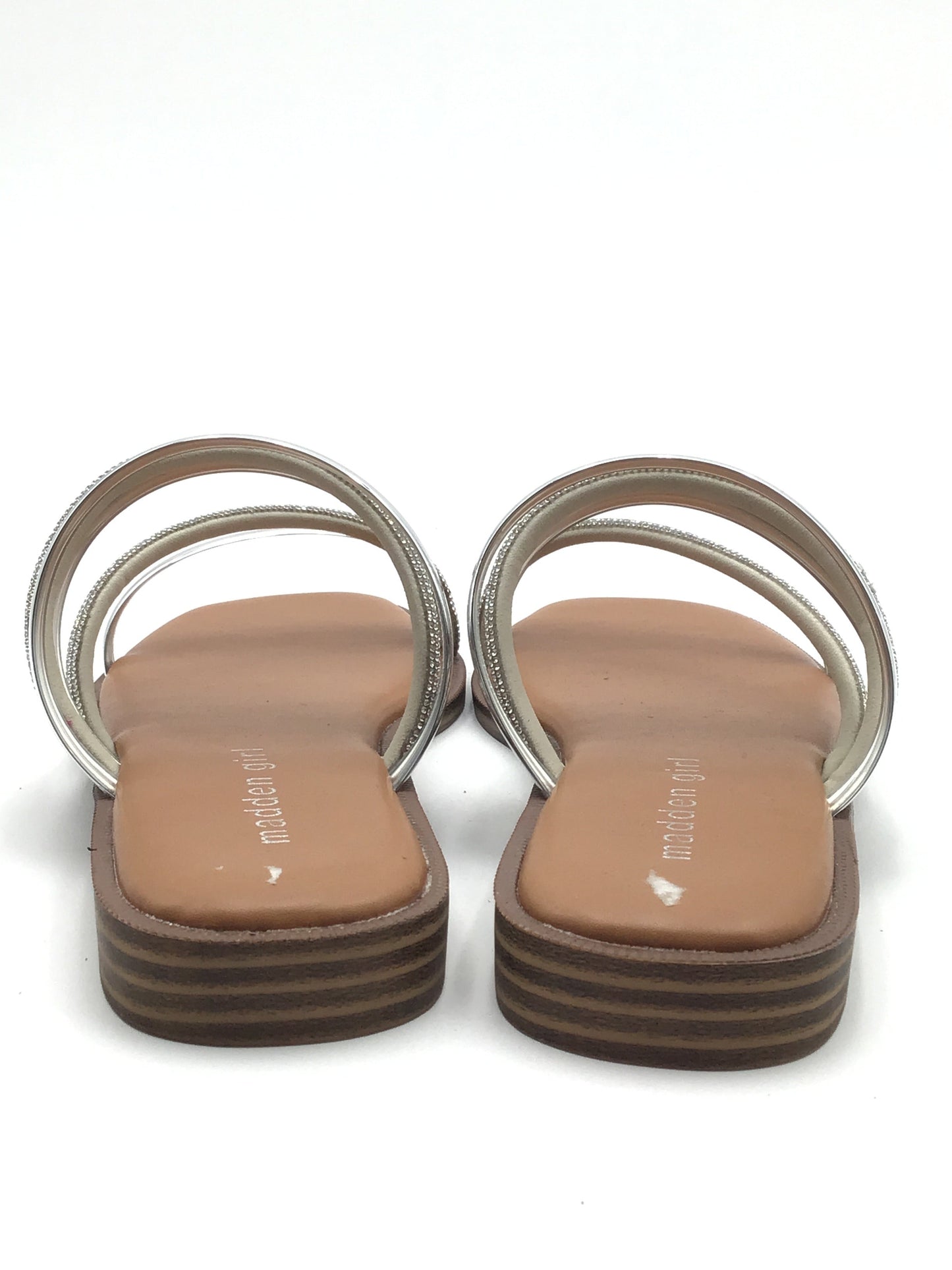 Silver Sandals Flats Madden Girl, Size 7