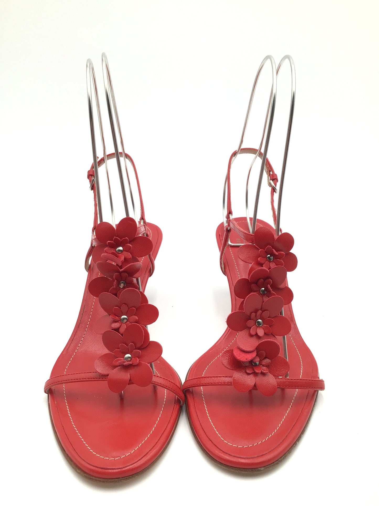 Sandals Heels Kitten By Coach In Red, Size: 7.5