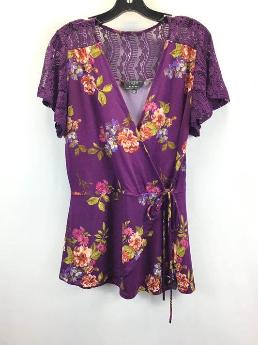 Purple Top Short Sleeve Clothes Mentor, Size 2x