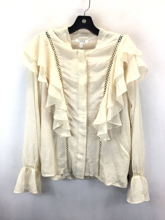 Top Long Sleeve By Clothes Mentor In Cream, Size: M