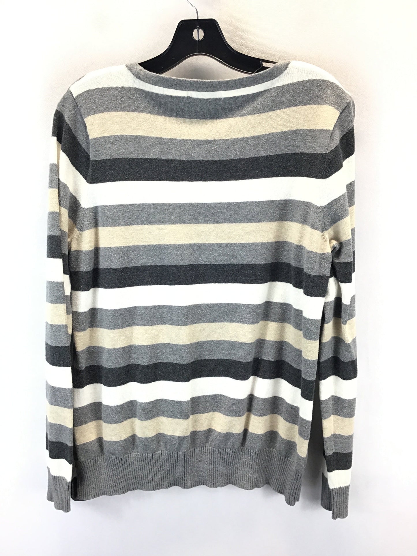 Sweater By Liz Claiborne In Grey & White, Size: Xl