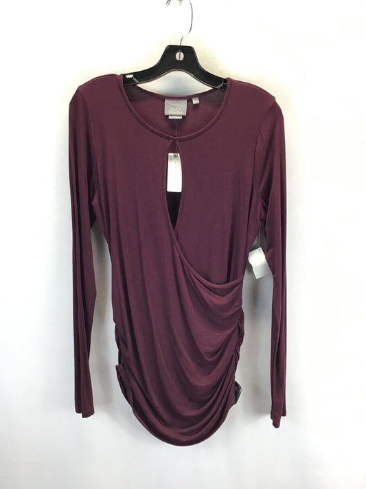 Top Long Sleeve By Anthropologie In Purple, Size: M