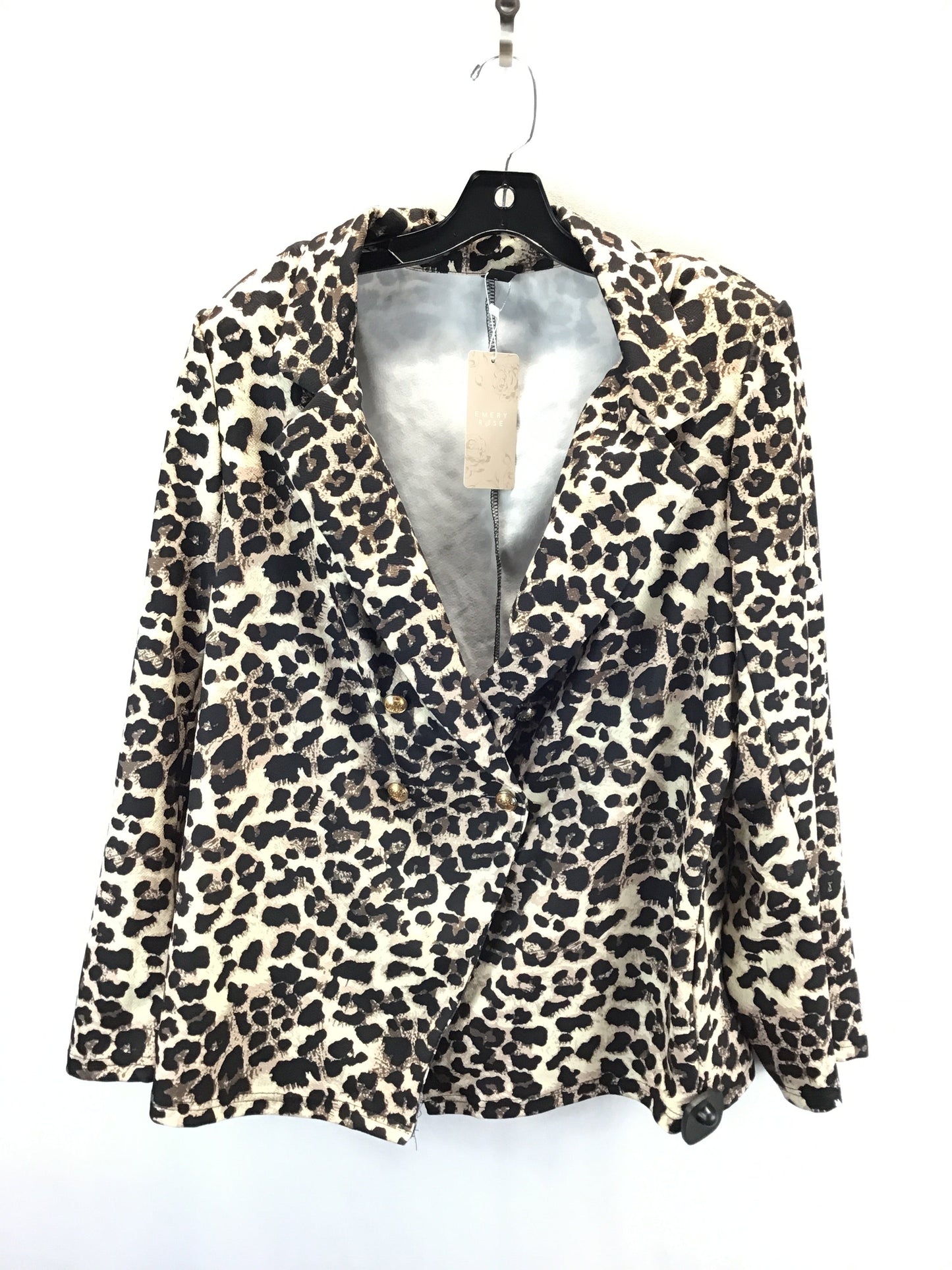 Blazer By Clothes Mentor In Animal Print, Size: 3x