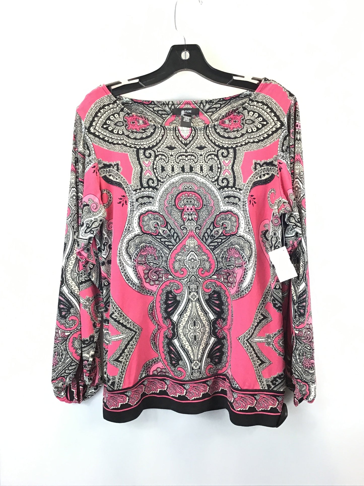 Top Long Sleeve By Alfani In Black & Pink, Size: M