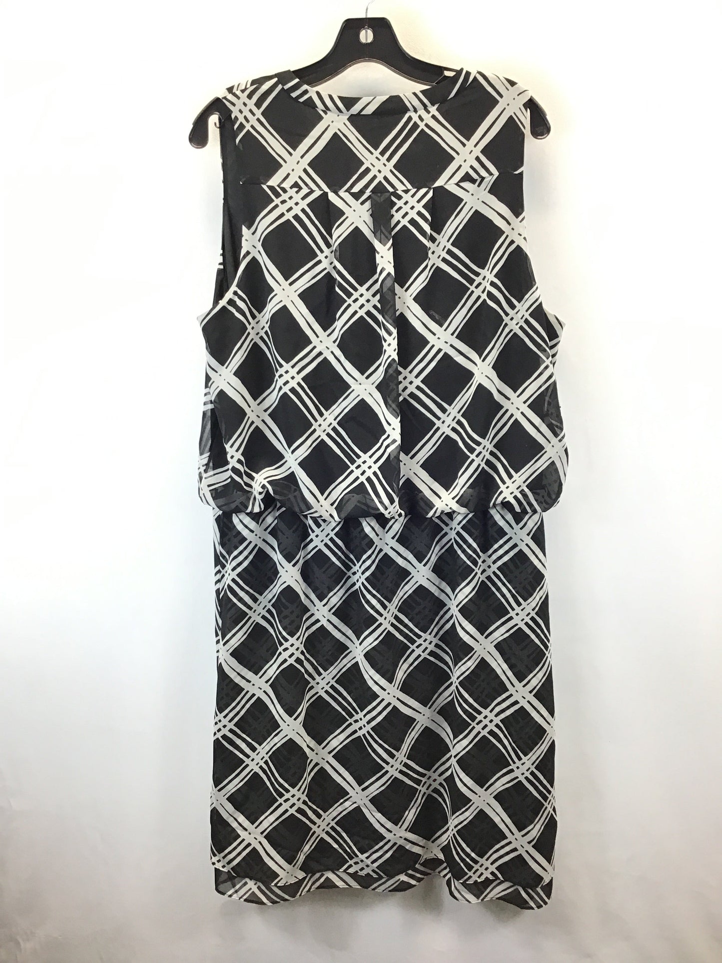 Dress Casual Midi By Banana Republic In Black Grey, Size: 16