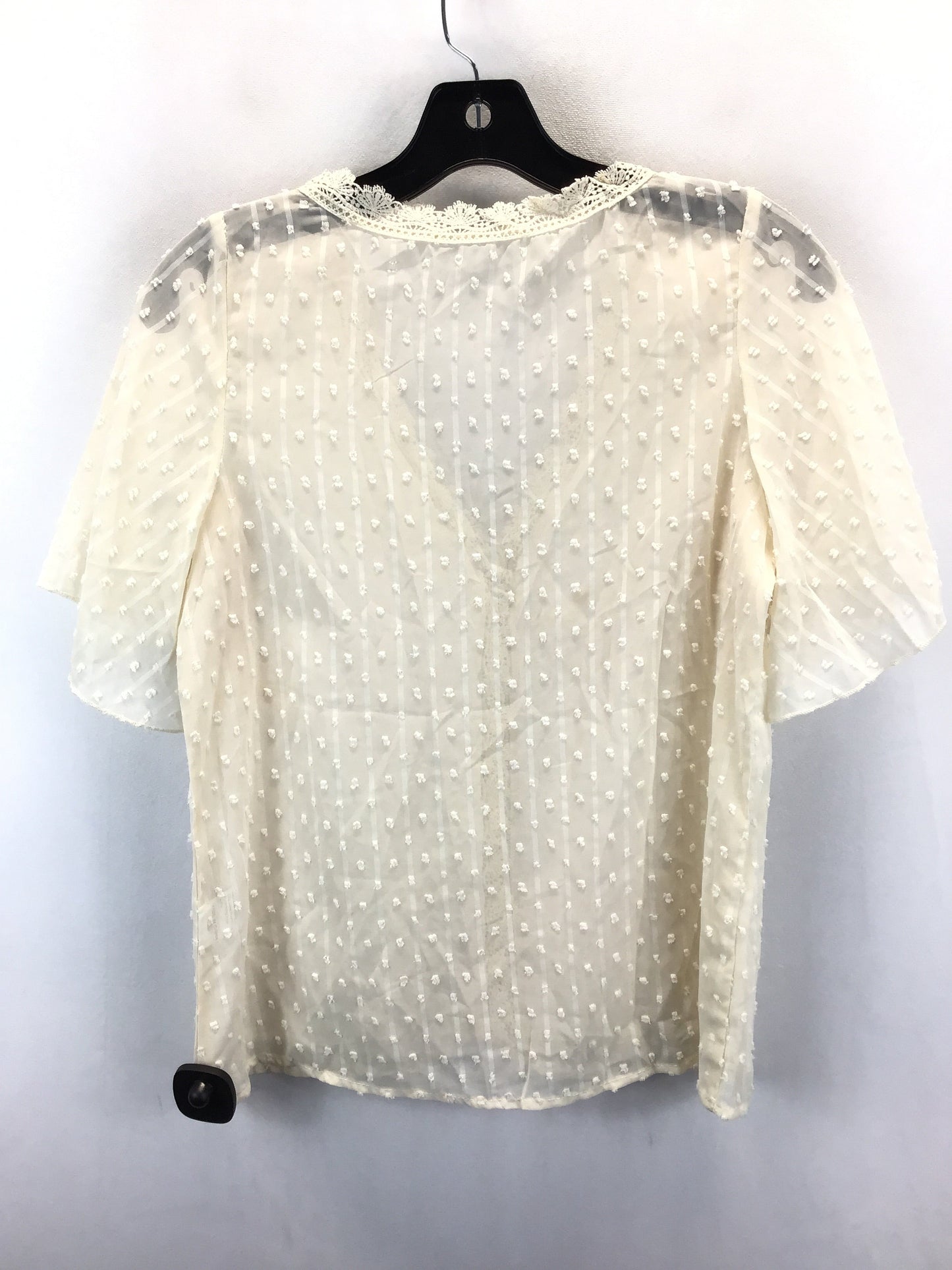 Cream Top Short Sleeve Shein, Size Xs