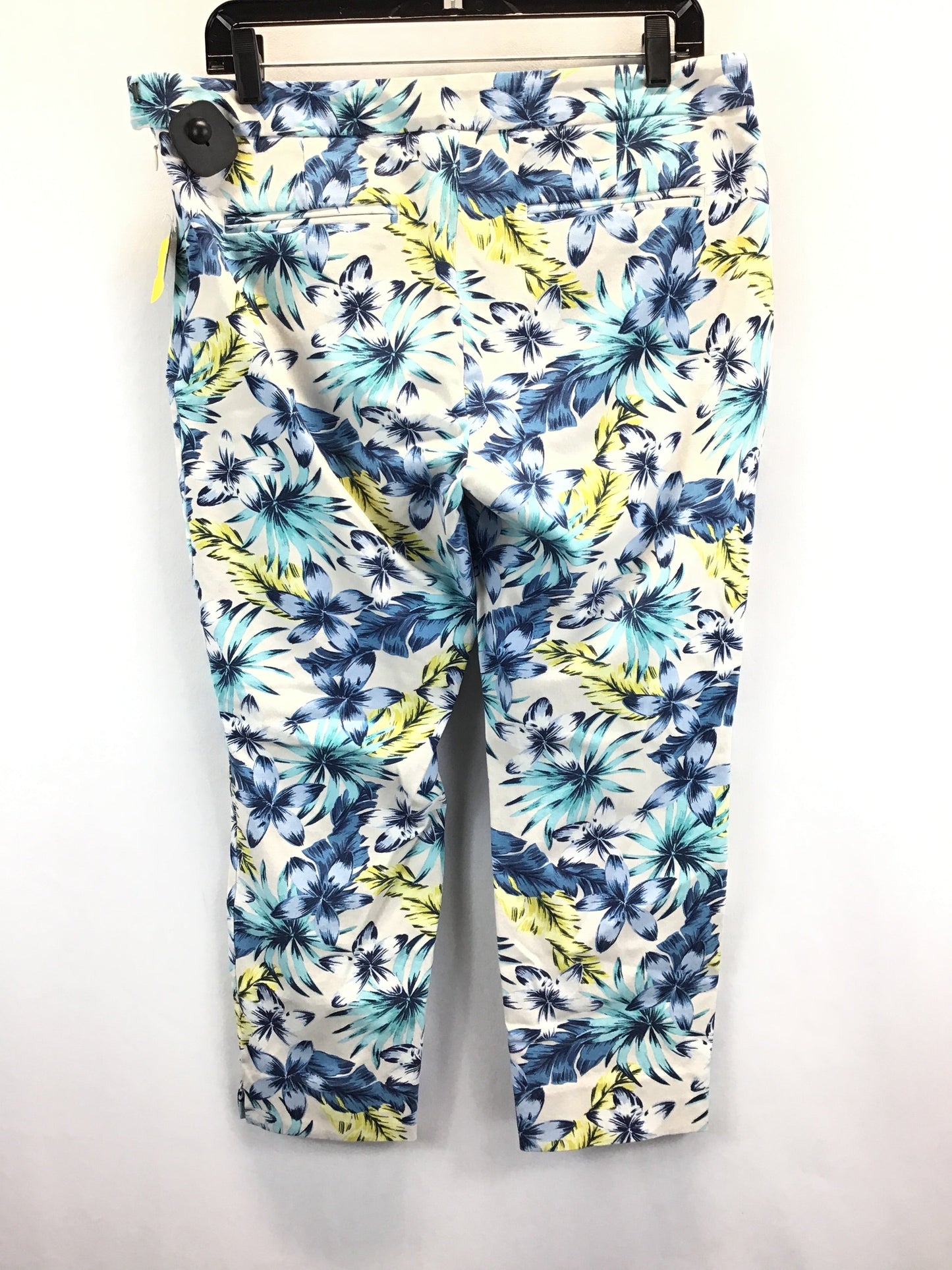 Floral Print Pants Cropped Lands End, Size 12petite