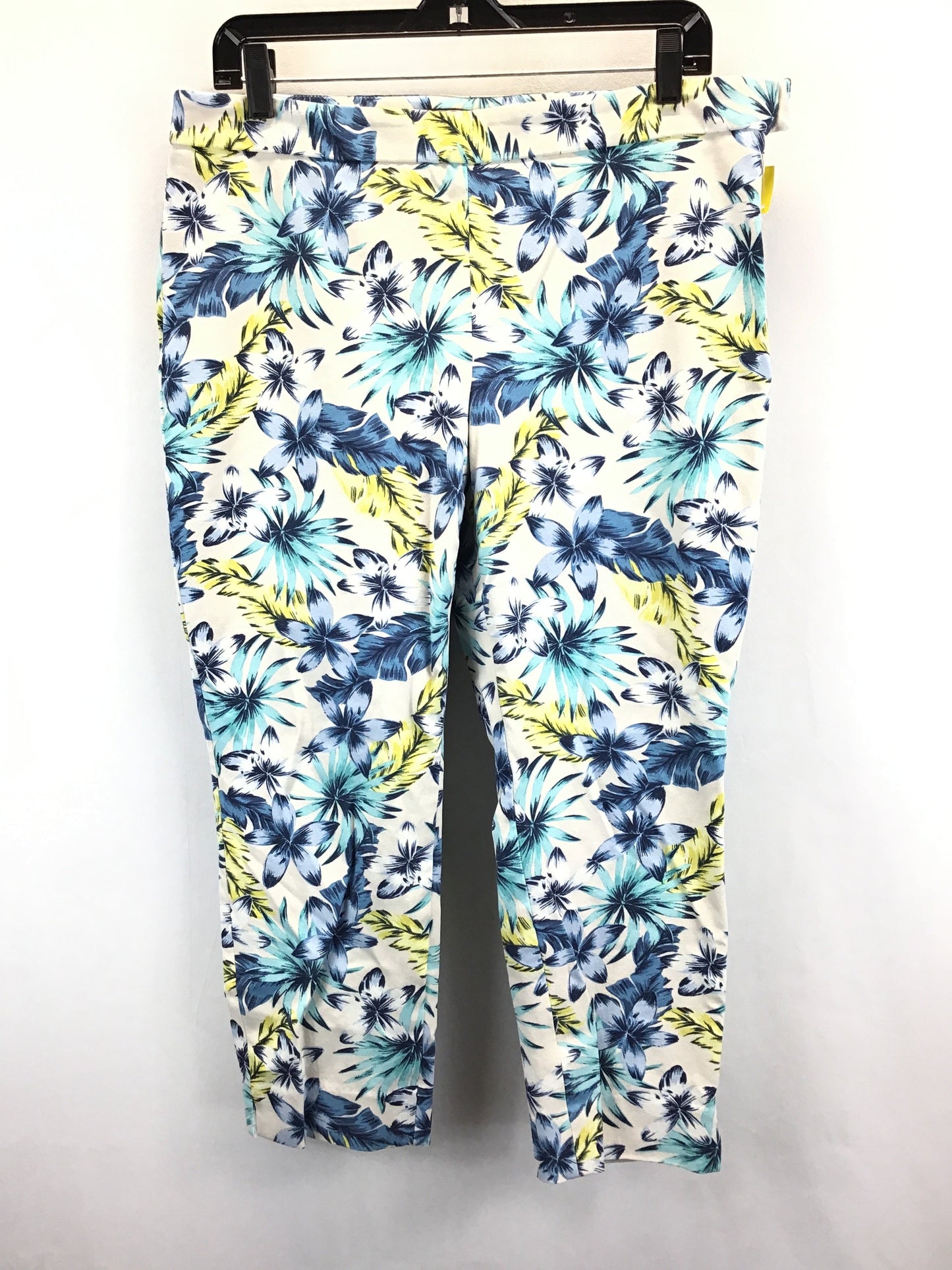 Floral Print Pants Cropped Lands End, Size 12petite