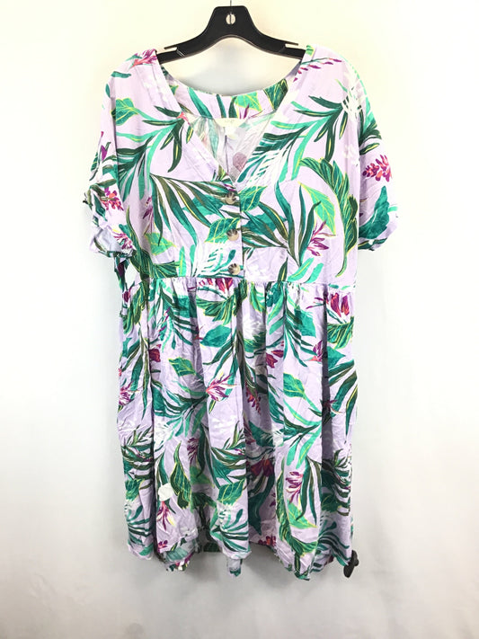 Tropical Print Dress Casual Short Terra & Sky, Size 14