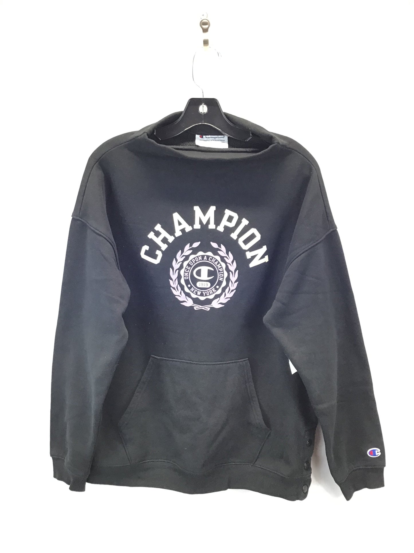 Sweatshirt Collar By Champion In Black, Size: M