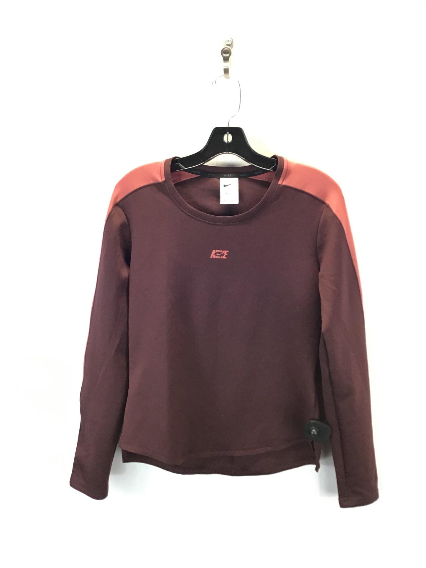 Athletic Top Long Sleeve Crewneck By Nike In Maroon, Size: Xs