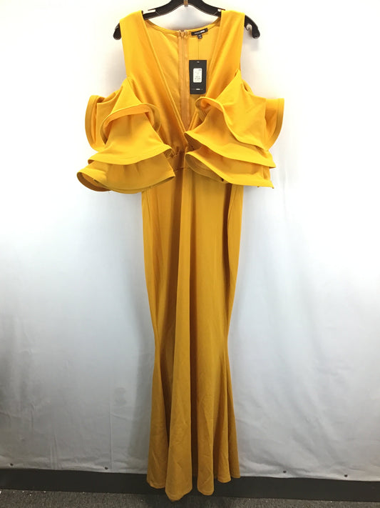 Yellow Dress Party Long Fashion Nova, Size 2x