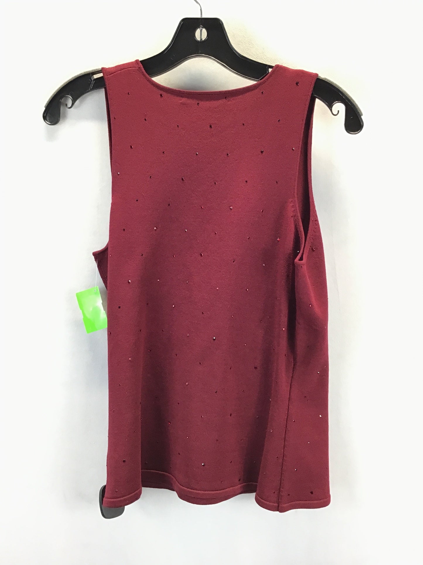 Top Sleeveless By Adrienne Vittadini In Red, Size: M